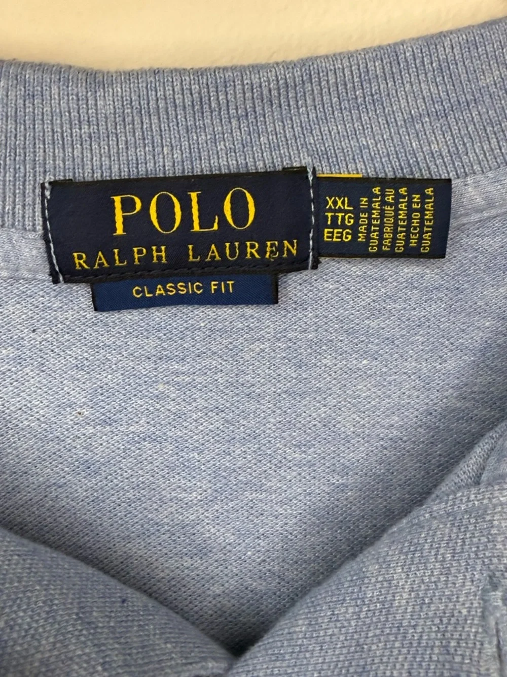 Polo Ralph Lauren Blue Polo Shirt XXL Classic Fit Cotton Short Sleeve